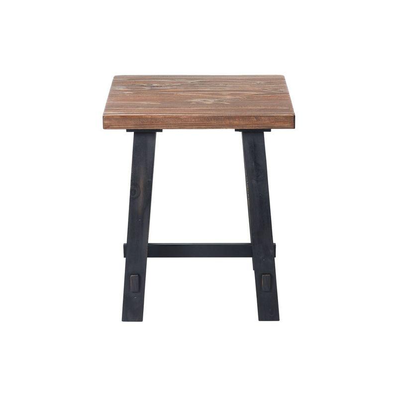 Adam 27" Natural and Black Solid Wood Side Table