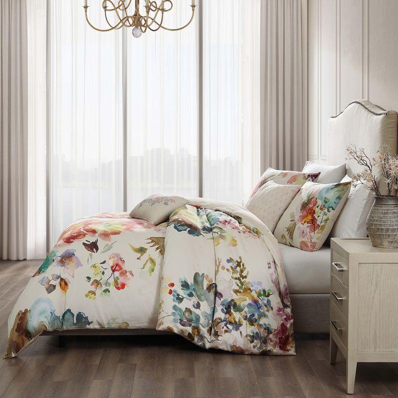 Bebejan Antique Flowers 100% Cotton Sateen 5 Piece Reversible Comforter Set