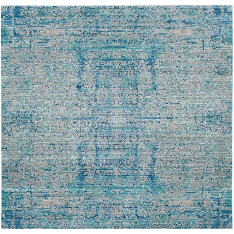 Mystique MYS971 Power Loomed Area Rug - Light Blue/Multi - 6'7"x6'7" - Safavieh.