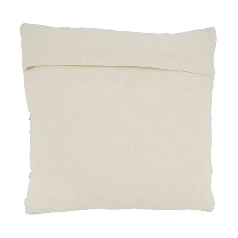 Saro Lifestyle Multi Texture Chindi Pillow - Down Filled, 18"x18" Square, Natural