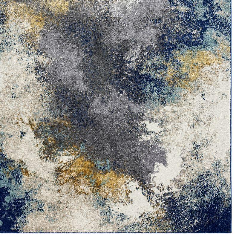 Luxe Weavers Beverly Collection Modern Abstract Blue Area Rug.