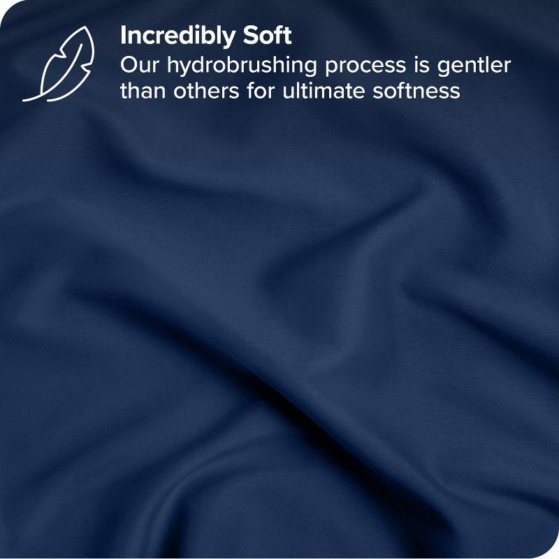 Full Dark Blue Premium 4 Way Microfiber Stretch Knit Sheet Set by Bare Home