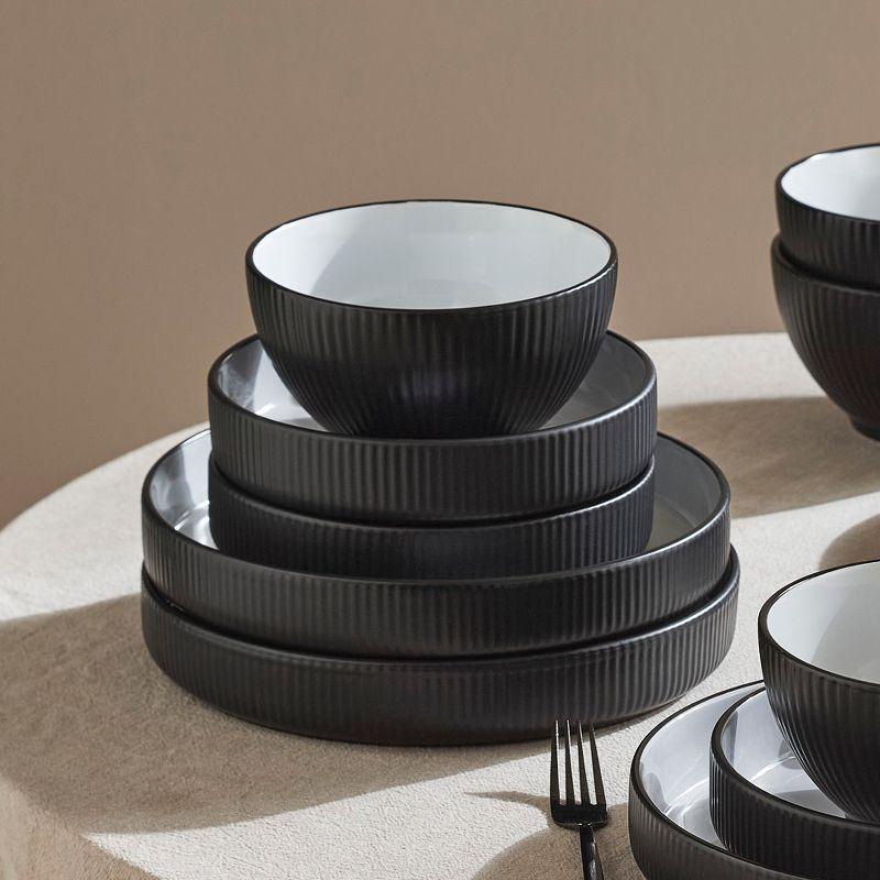 Christian Siriano Larosso 12-Piece Dinnerware Set Stoneware, Service for 4