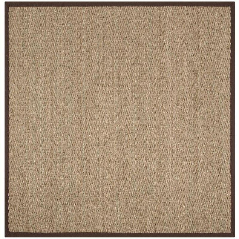 Natural Fiber NF115 Power Loomed Indoor Area Rug - Natural/Dark Brown - 6'x6' - Safavieh
