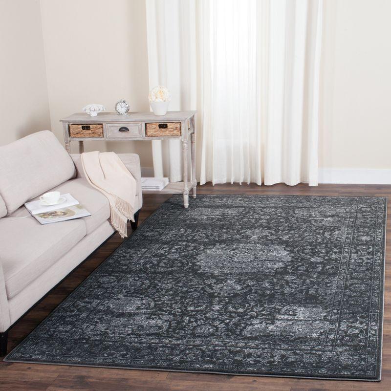 Carnegie CNG631 Power Loomed Area Rug - Dark Grey/Cream - 6'7"x9'2" - Safavieh.