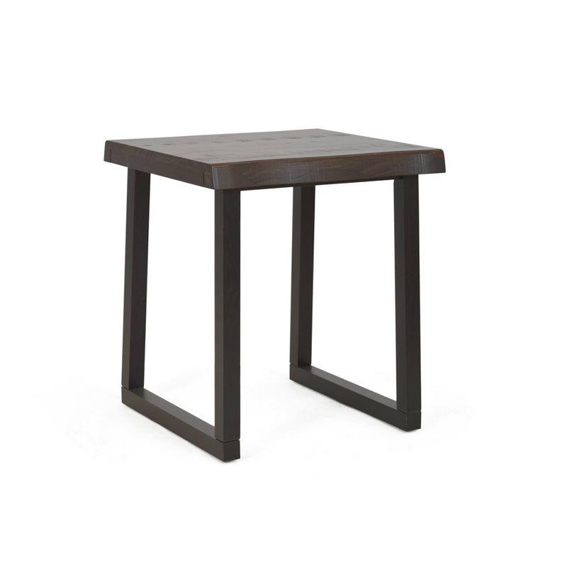 Jennings Live Edge End Table Cherry/Black - Steve Silver Co.: Solid Pine, Rustic Modern, Square Shape