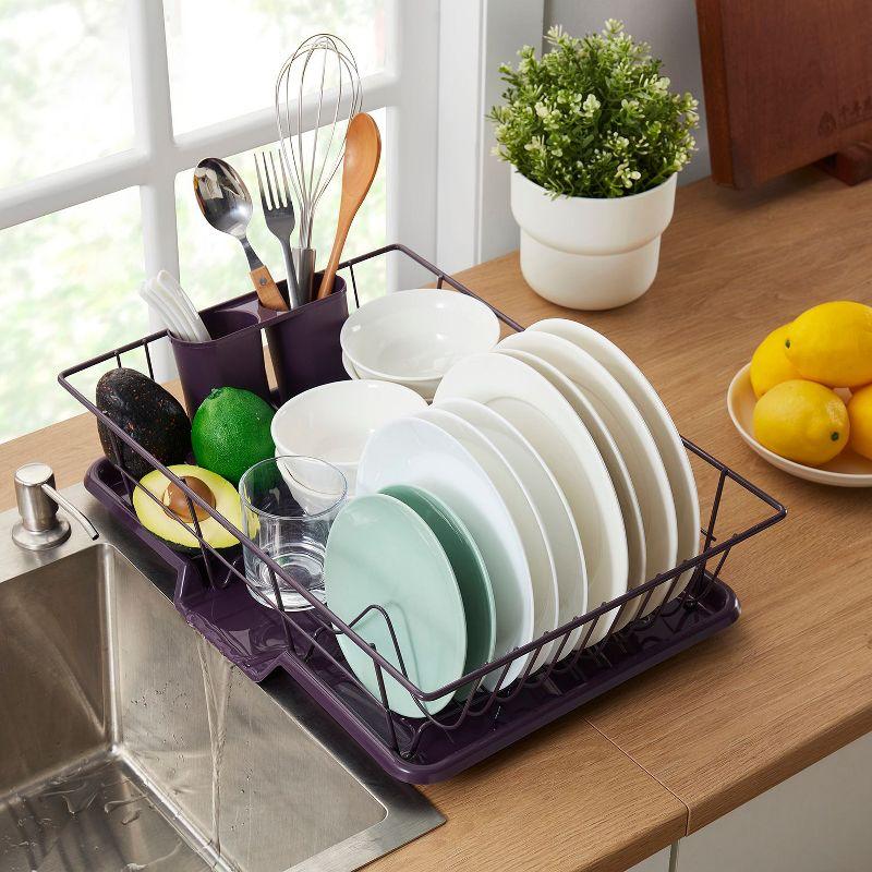 Sweet Home Collection 3-Piece Countertop Dish Rack