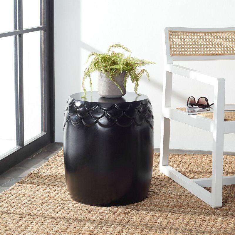 Julyvia Black Concrete Outdoor Accent Stool