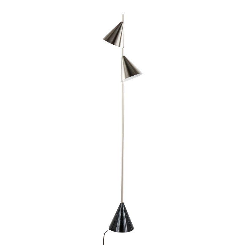 LumiSource Cone 65" Floor Lamp: Dual Cone Shades, Faux Marble Base, UL Listed