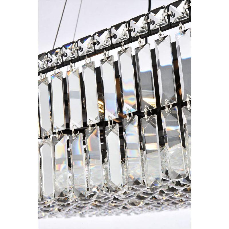 Elegant Lighting Gabe 1-Light Pendant in Black with Seeded Glass Cylinder