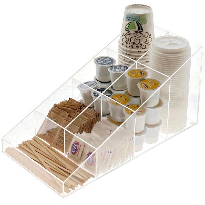 Vandue Ondisplay Java Joe Acrylic Breakroom Kitchen Coffee Station Organizer For Cups/lids/sugar/tea/stirrers