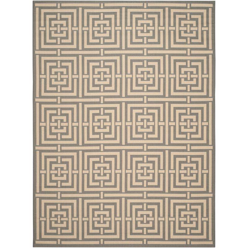 Courtyard CY6937 Power Loomed Indoor and Outdoor Area Rug - Grey/Cream - 9'x12' - Safavieh