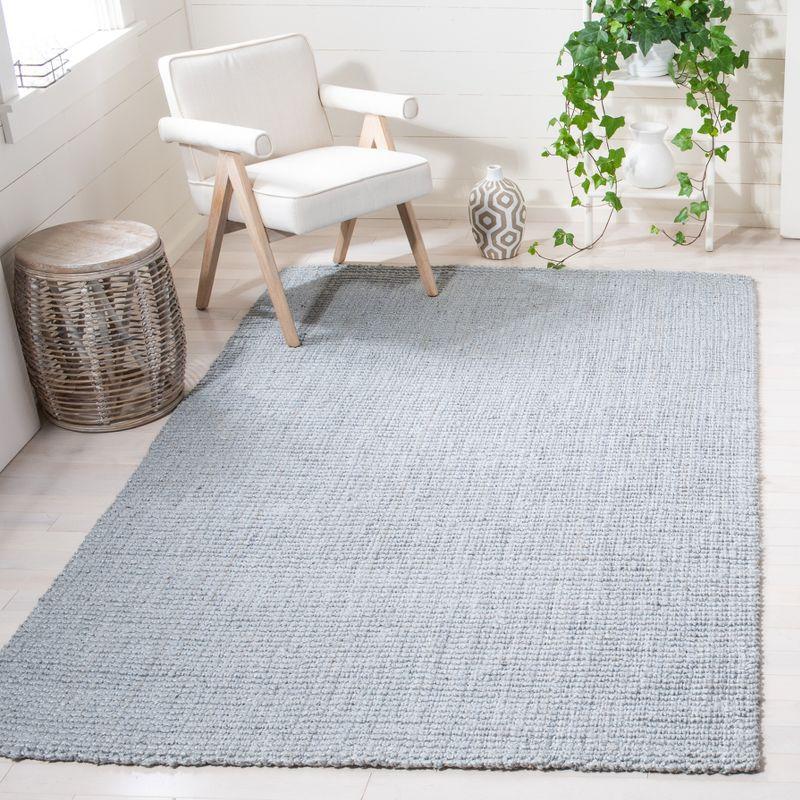 Hand-Knotted Light Grey Round Jute Rug, 47"