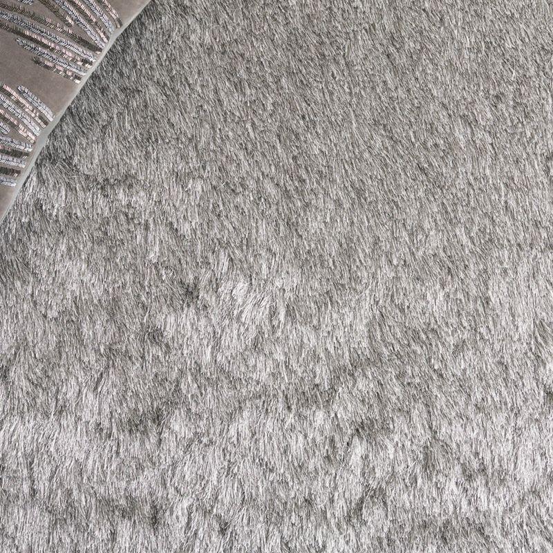 Paris Shag SG511 Hand Tufted Indoor Area Rug - Silver - 5'x7' - Safavieh