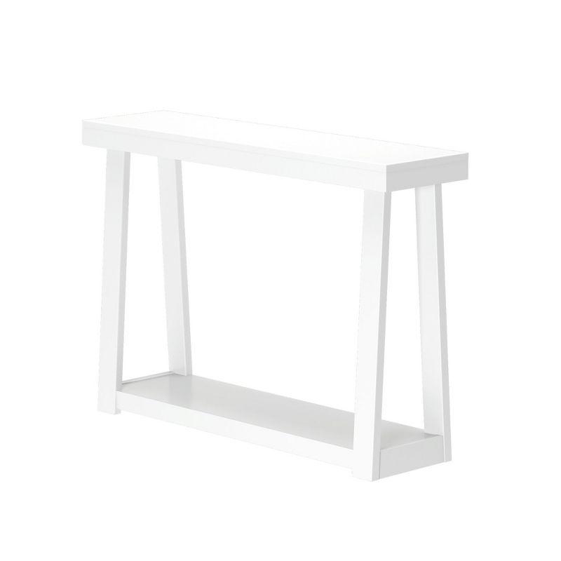 Plank+Beam 46" Solid Wood Console Table with Storage, Sofa Table with Shelf, Narrow Entryway Table for Hallway, White