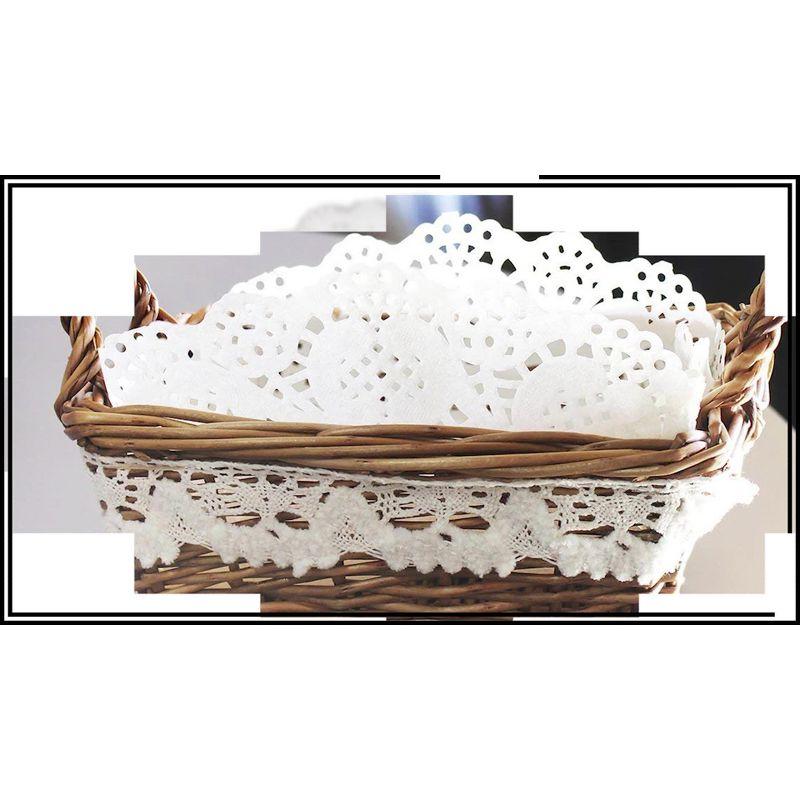 Juvale 250 Pack White 10.5" Lace Doilies Paper Round Placemats, Cake Box Liners, Baked Treat Display