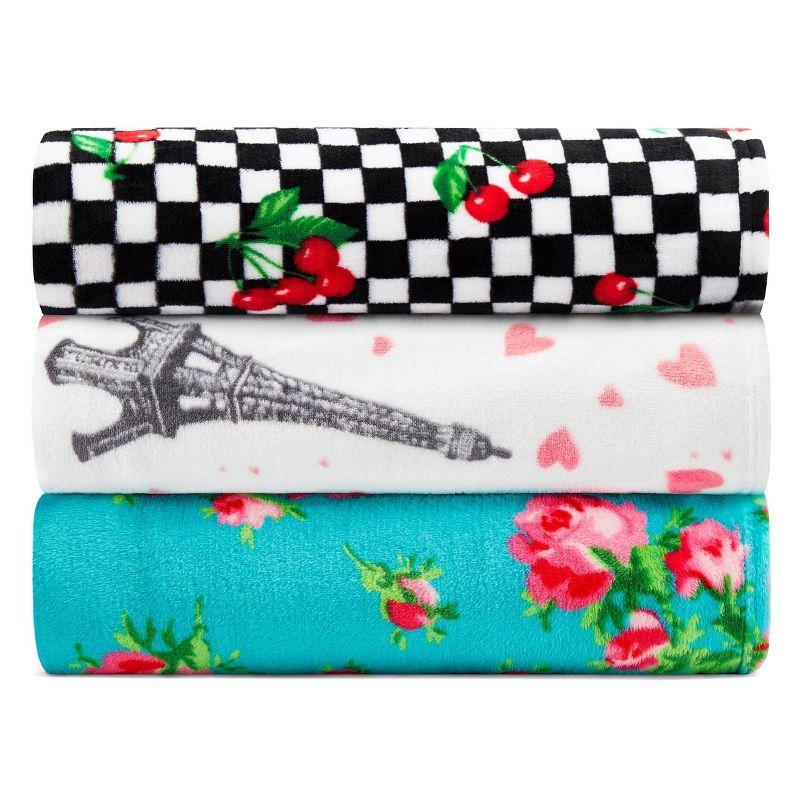 50"x70" Oversized Cherry Checker Throw Blanket Bright Red - Betseyville: Cozy Fleece, Machine Washable