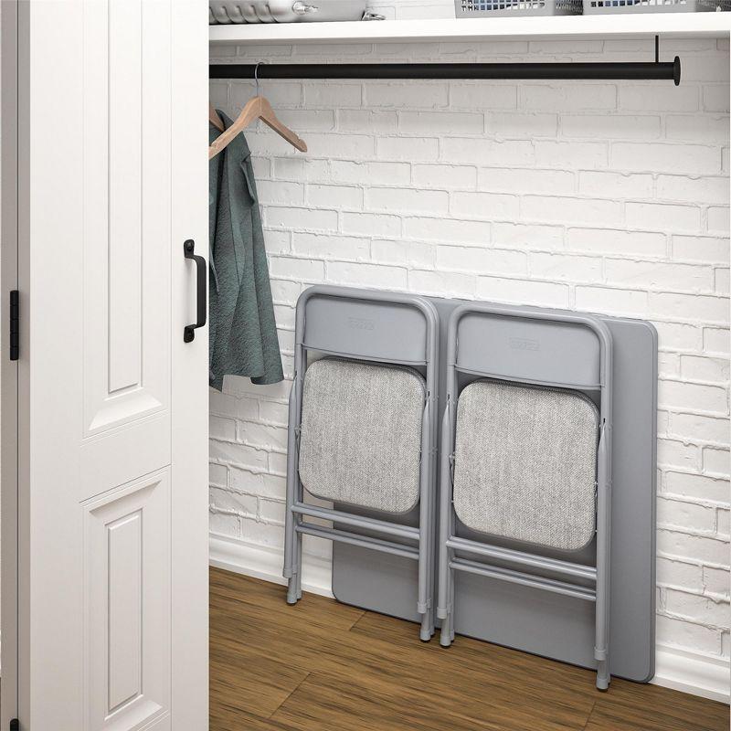 COSCO 5-Piece Folding Fabric Dining Set & 34" Vinyl Card Table