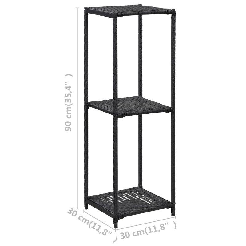 vidaXL Storage Shelf Black 11.8 in.x11.8 in.x35.4 in. Poly Rattan