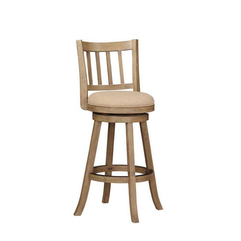 Driftwood Gray and Oatmeal Swivel Backless Barstool