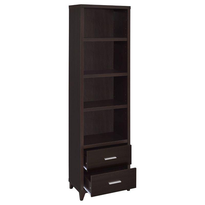 Cappuccino 76" Tall 2-Drawer Media Tower