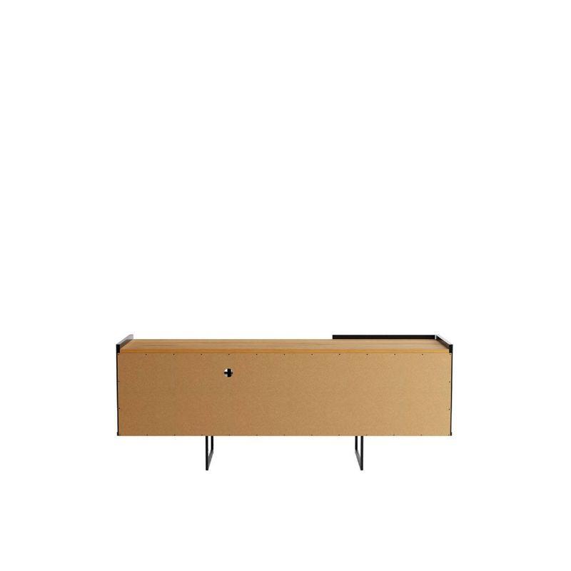 Winston TV Stand for TVs up to 50" Black/Cinnamon - Manhattan Comfort: Mid-Century Design, Cable Management