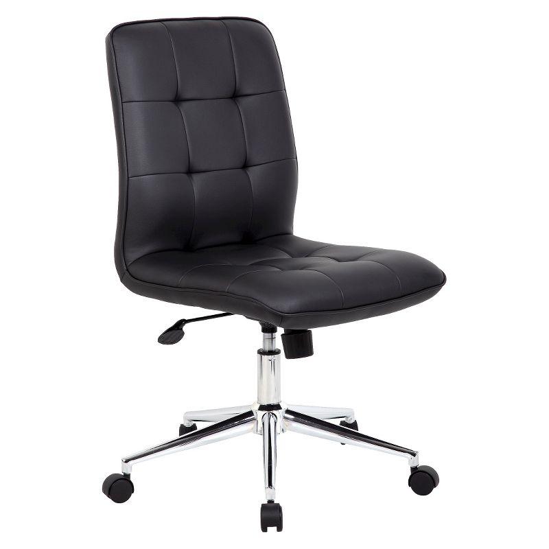 ErgoFlex Black CaressoftPlus Armless Task Chair with Swivel Base