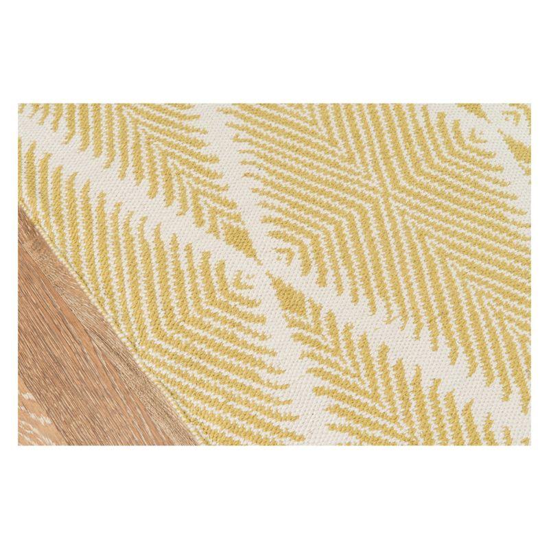 River Geometric Handmade Flatweave Yellow/White Area Rug