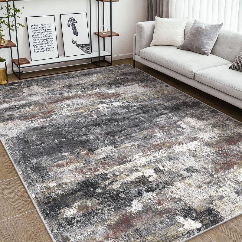 abyNow Rustic Textures Abstract Modern Indoor Area Rug-8' x 10'-Rusty Grey