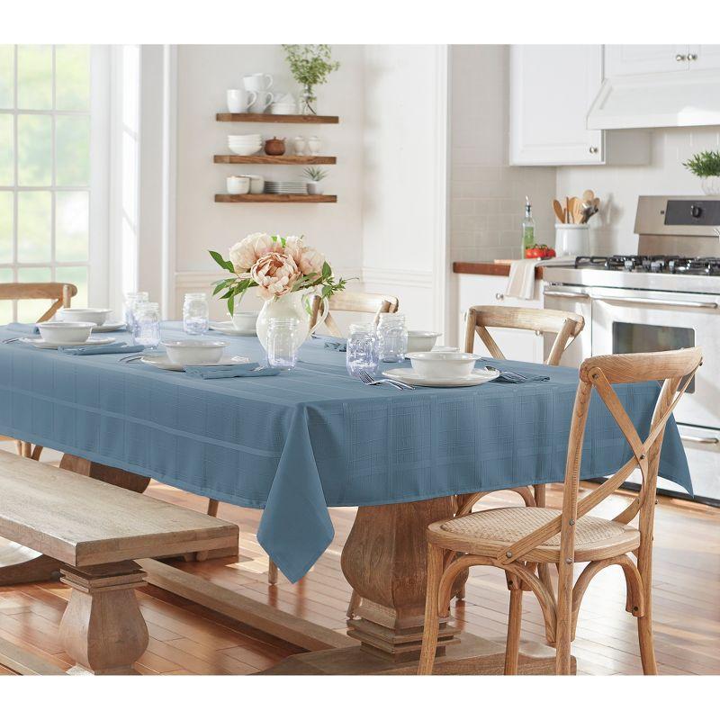 Elegance Plaid Stain & Water Resistant Tablecloth - 60" x 84" Rectangle - Blue Shadow - Elrene Home Fashions