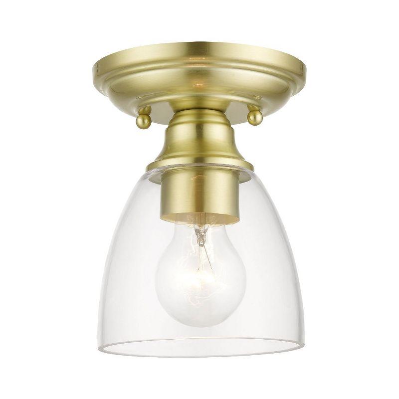 Livex Lighting Montgomery 1 - Light Flush Mount in  Satin Brass