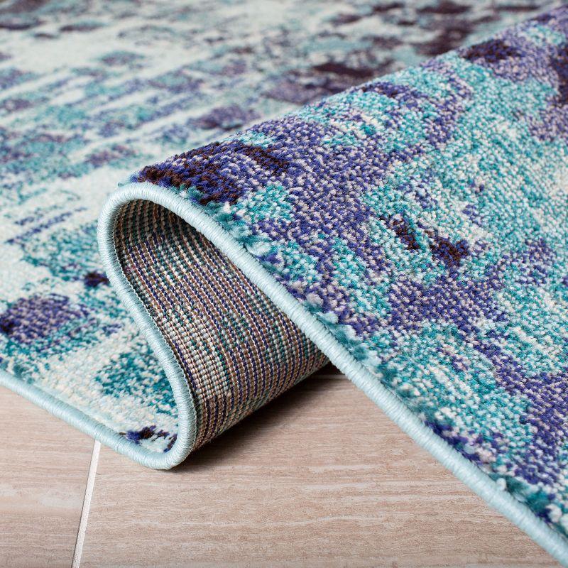 Madison MAD425 Power Loomed Indoor Accent Rug - Turquoise/Navy - 2'2"x4' - Safavieh