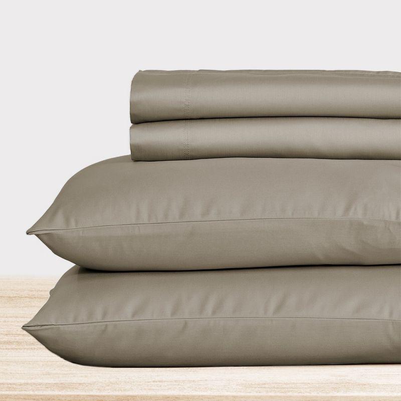 Taupe California King Cotton Microfiber Deep Pocket Sheet Set