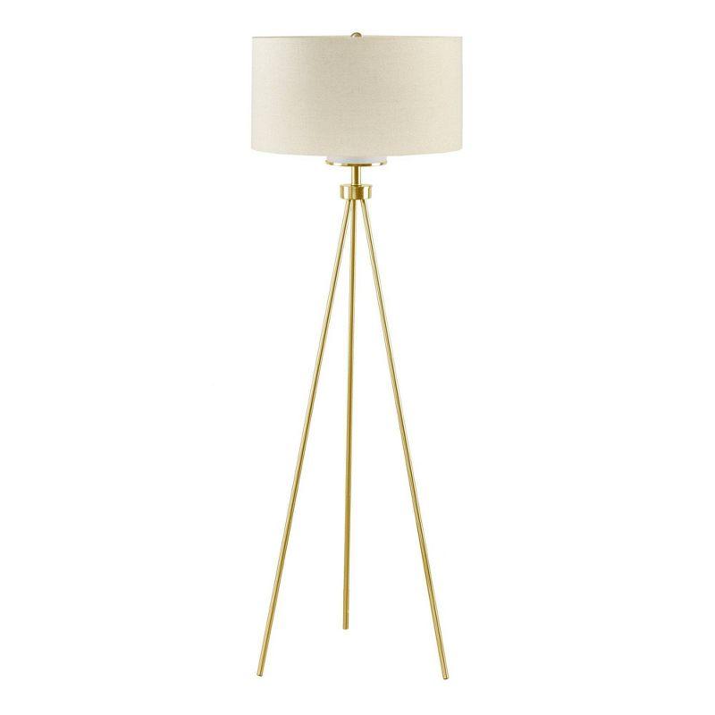 Elegant Silver Tripod Floor Lamp with Glass Shade