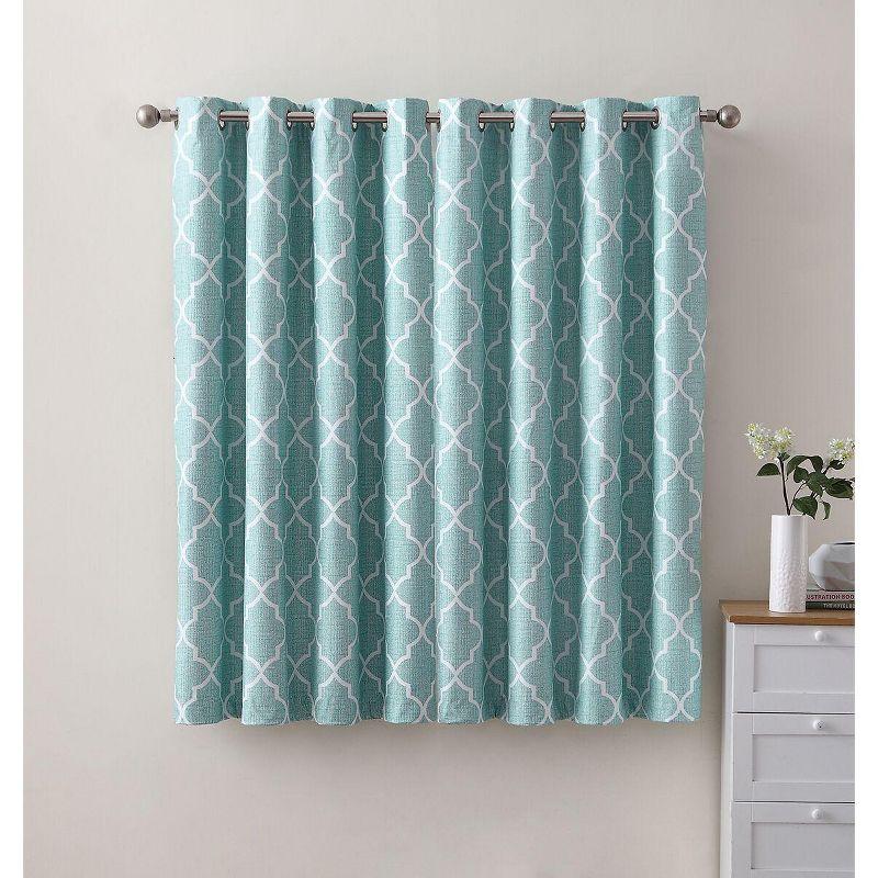 Turquoise Polyester Blackout Grommet Window Curtain Panels