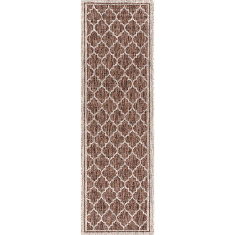 Trebol Moroccan Trellis Textured Weave Indoor/Outdoor Area Rug - JONATHAN Y