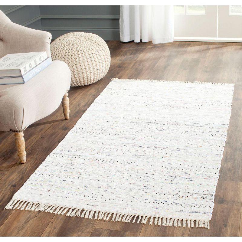 Rag Rug RAR121 Hand Woven Indoor Accent Rug - 3'x5' - Ivory/Multi - Safavieh