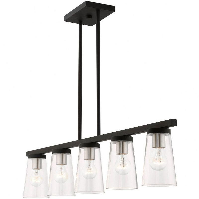 Livex Lighting Cityview 5 - Light Chandelier in  Black/Brushed Nickel