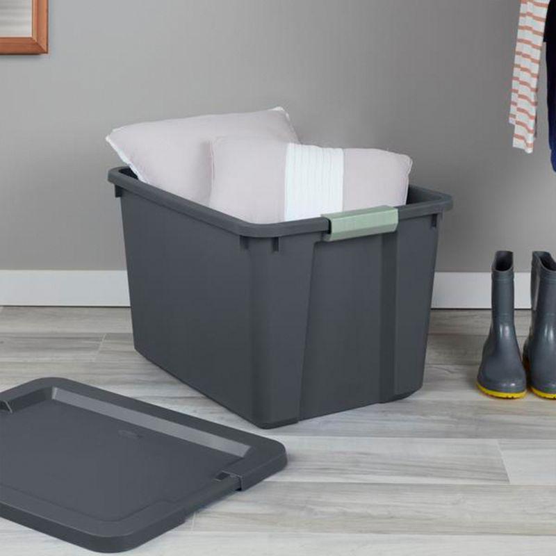 Sterilite Sterilite 6 Pack 20 Gallon Latch Tote, Stackable Plastic Storage Bin Container (Set of 6)