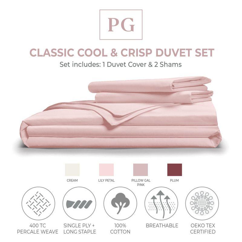 Light Pink Cotton Percale Full/Queen Duvet Cover Set