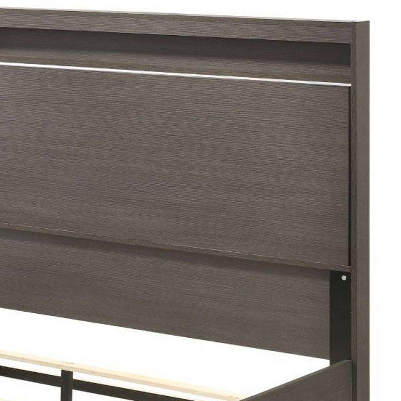 86" Queen Bed Escher Bed LED Gray Oak - Acme Furniture