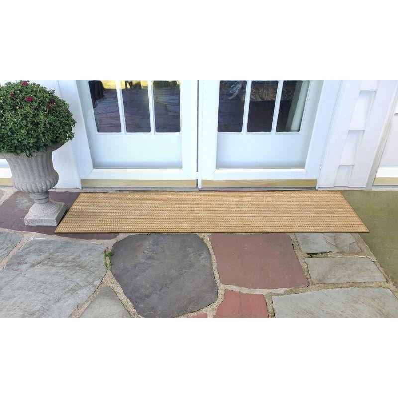 Liora Manne Carmel Texture Stripe Indoor/Outdoor Rug Sand 1'11" x 4'11"