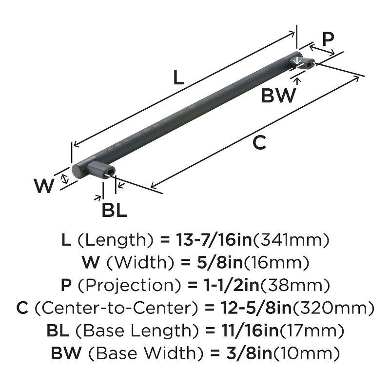 Amerock Bronx 12-5/8 inch (320mm) Center-to-Center Black Bronze Cabinet Pull