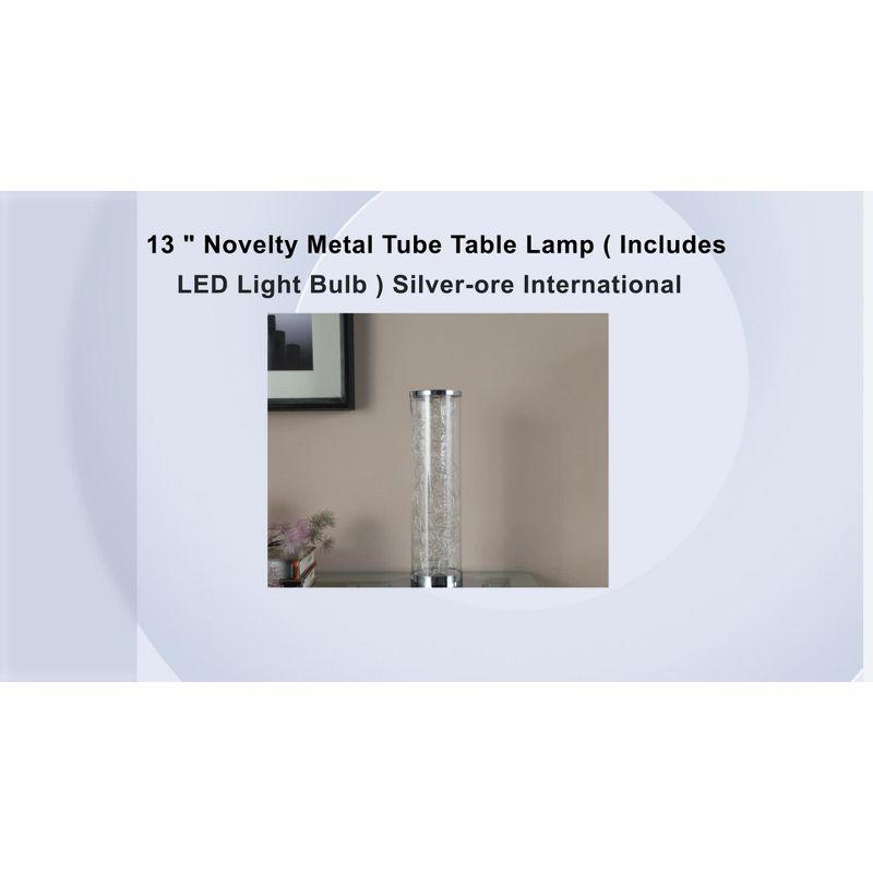 16" Modern White LED Column Table Lamp with Exposed Rope Design