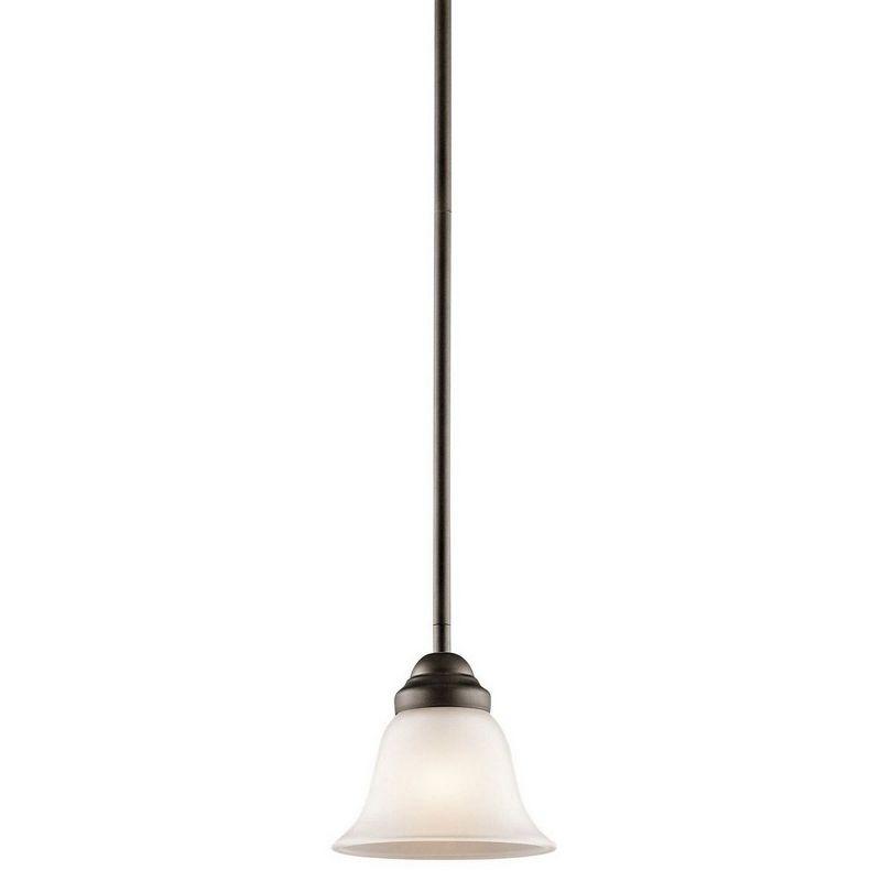 Olde Bronze Mini Pendant with White Glass Shade