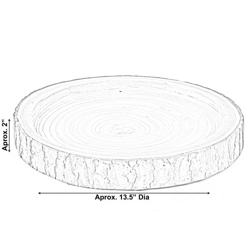 Vintiquewise Wood Tree Bark Indented Display Tray Serving Plate Platter Charger