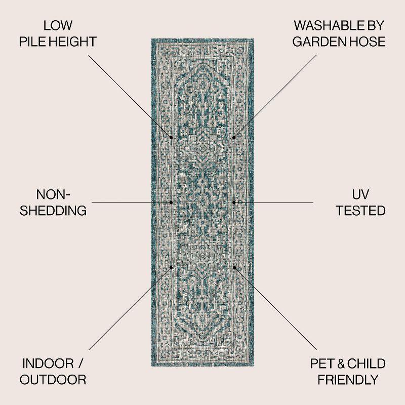 Sinjuri Medallion Textured Weave Indoor/Outdoor Area Rug - JONATHAN Y