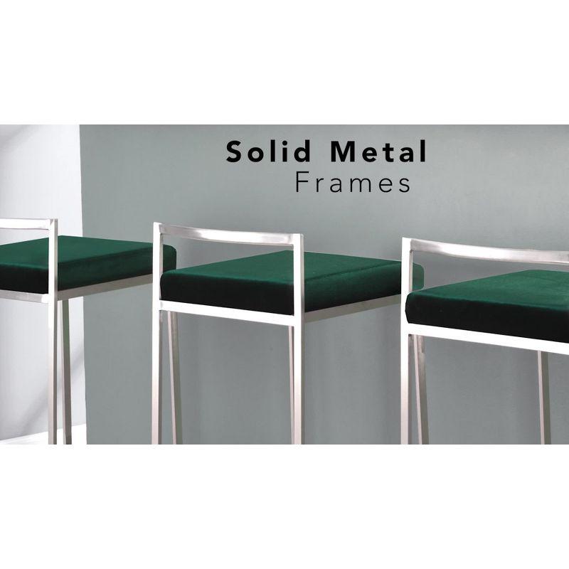 Set of 2 High Back Fuji Dining Chairs: Upholstered, Armless, Steel Frame - LumiSource