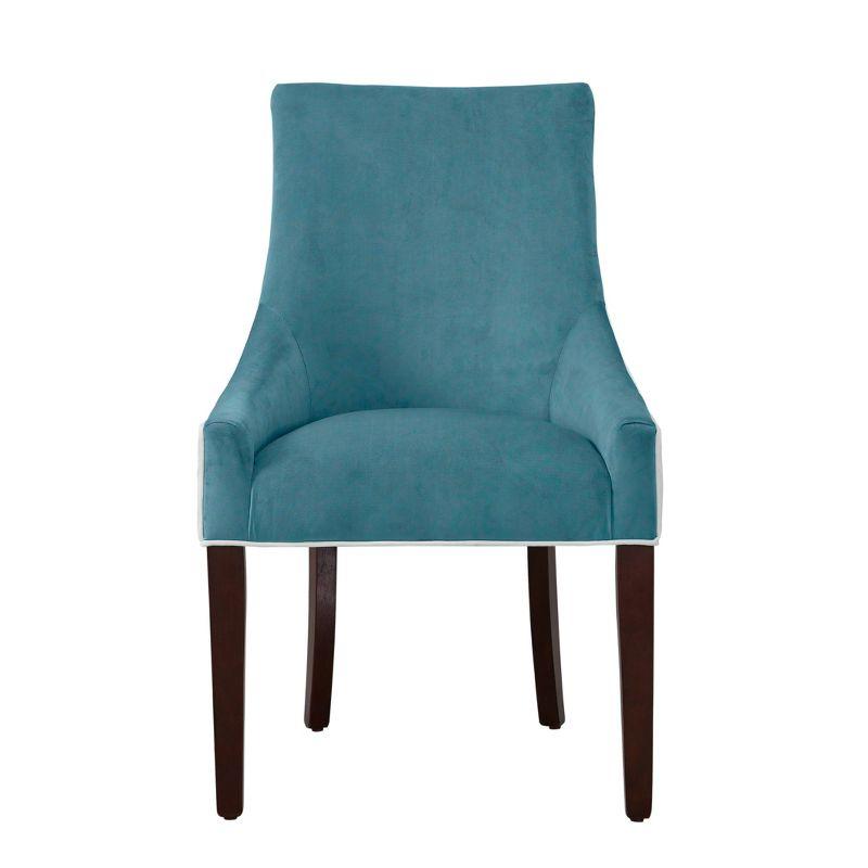 Elegant Seafoam Upholstered Side Chair with Walnut Wood Legs