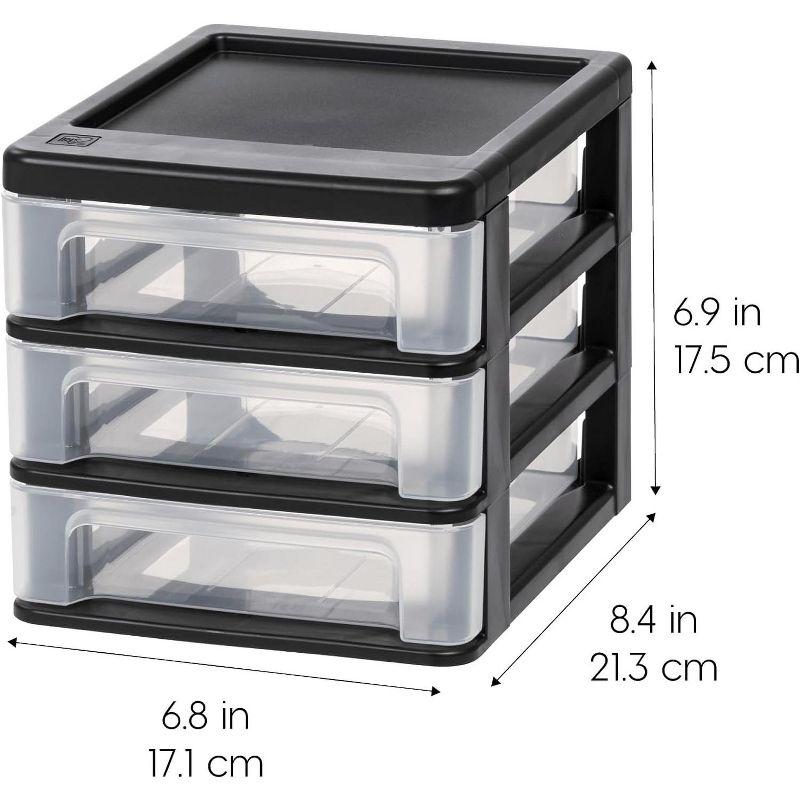 IRIS USA Plastic Clear View Desktop Organizer with Drawers